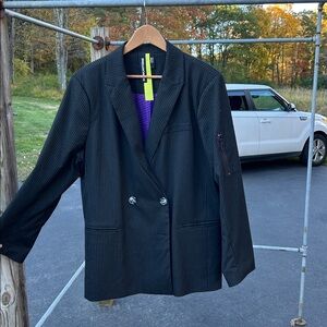 Mark Antoine Black Chalk Striped Blazer